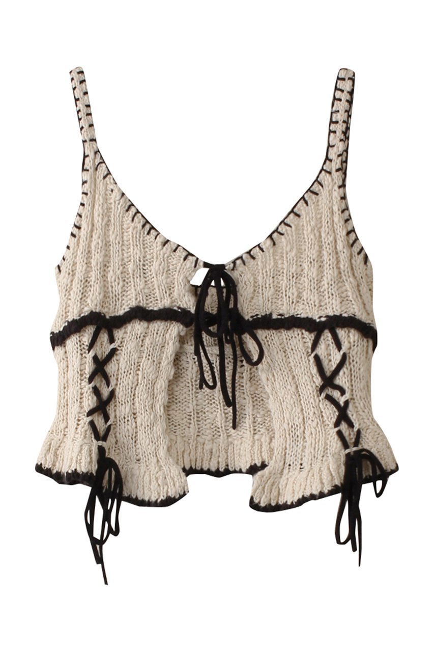 【メゾンスペシャル/MAISON SPECIAL】のWide Rib Lace Up Bustier/ワイドリブレースアップビスチェ インテリア・キッズ・メンズ・レディースファッション・服の通販 founy(ファニー) 　ファッション　Fashion　レディースファッション　Fashion for Women　トップス・カットソー　Cut & Sew Tops　ニット　Knit Tops & Sweaters　カジュアルプルオーバー・ニットトップス　Pullovers & Knit Tops / Casual Pullovers　ビスチェ　Bustiers & Corset Tops / Layered Bustier Style　フリル　Frill, Ruffle　レース　Lace, Lace Fabric　O.WHT(オフホワイト)|ID: prp329100004343796 ipo3291000000032955024