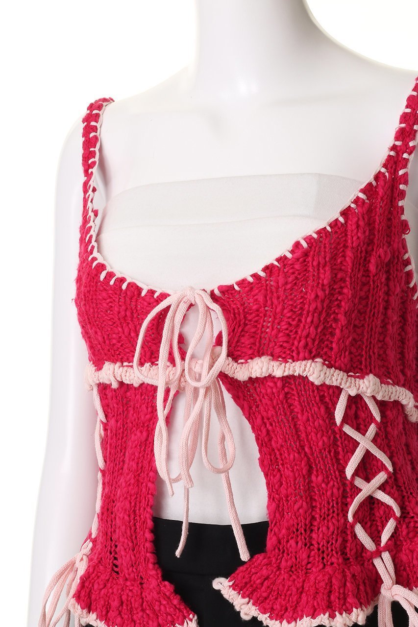 【メゾンスペシャル/MAISON SPECIAL】のWide Rib Lace Up Bustier/ワイドリブレースアップビスチェ 人気、トレンドファッション・服の通販 founy(ファニー) 　ファッション　Fashion　レディースファッション　Fashion for Women　トップス・カットソー　Cut & Sew Tops　ニット　Knit Tops & Sweaters　カジュアルプルオーバー・ニットトップス　Pullovers & Knit Tops / Casual Pullovers　ビスチェ　Bustiers & Corset Tops / Layered Bustier Style　フリル　Frill, Ruffle　レース　Lace, Lace Fabric　other-5|ID: prp329100004343796 ipo3291000000032955045