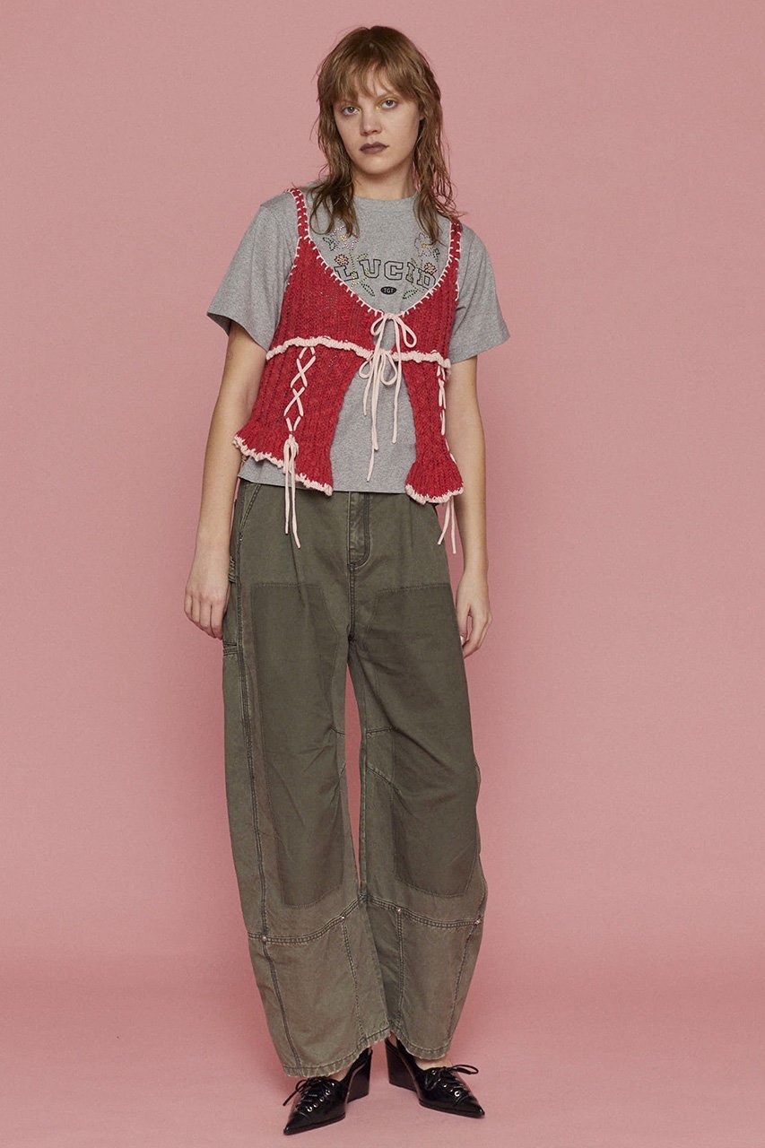 【メゾンスペシャル/MAISON SPECIAL】のWide Rib Lace Up Bustier/ワイドリブレースアップビスチェ 人気、トレンドファッション・服の通販 founy(ファニー) 　ファッション　Fashion　レディースファッション　Fashion for Women　トップス・カットソー　Cut & Sew Tops　ニット　Knit Tops & Sweaters　カジュアルプルオーバー・ニットトップス　Pullovers & Knit Tops / Casual Pullovers　ビスチェ　Bustiers & Corset Tops / Layered Bustier Style　フリル　Frill, Ruffle　レース　Lace, Lace Fabric　other-6|ID: prp329100004343796 ipo3291000000032955049