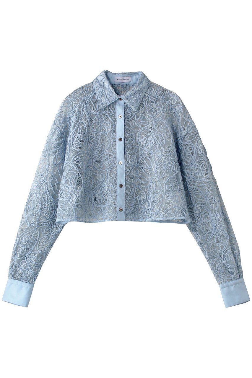 【メゾンスペシャル/MAISON SPECIAL】のEmbroidery Lace Fabric Short Length Shirt/エンブロイダリーレースショートシャツ インテリア・キッズ・メンズ・レディースファッション・服の通販 founy(ファニー) ファッション Fashion レディースファッション Fashion for Women トップス・カットソー Cut & Sew Tops シャツ・ブラウス・オフィスカジュアル Elegant Blouses & Button-Ups キャミソール Camisole, Spaghetti Strap Top ショート Short, Short Length スリーブ Sleeve, Long Sleeve / Short Sleeve タンク Tank Top, Sleeveless Top ベーシック Basic, Essential ミックス Mix, Mixed Style レース Lace, Lace Fabric ロング Long, Long-Length 夏 Summer エレガント 上品 Elegant BLU(ブルー)|ID: prp329100004343797 ipo3291000000032874852
