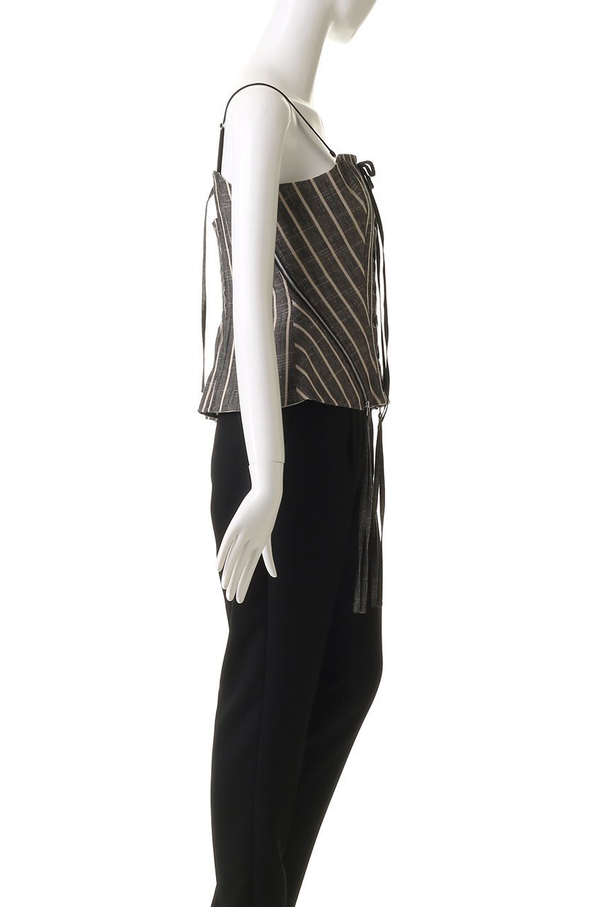 【メゾンスペシャル/MAISON SPECIAL】のStripe Lace Up Bustier/ストライプレースアップビスチェ 人気、トレンドファッション・服の通販 founy(ファニー) 　ファッション　Fashion　レディースファッション　Fashion for Women　トップス・カットソー　Cut & Sew Tops　キャミソール&ノースリーブ　Camisoles & Sleeveless Tops　シャツ・ブラウス・オフィスカジュアル　Elegant Blouses & Button-Ups　ビスチェ　Bustiers & Corset Tops / Layered Bustier Style　クラシカル　Classical, Vintage-Inspired　シャーリング　Shirring, Ruched　ストライプ　Stripe, Striped Pattern　セットアップ　Set-Up, Coordinated Outfit　ノースリーブ　Sleeveless, No-Sleeve　フィット　Fit, Slim Fit　フロント　Front, Front Design　レース　Lace, Lace Fabric　エレガント 上品　Elegant　other-3|ID: prp329100004343798 ipo3291000000032874933