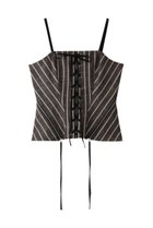 【メゾンスペシャル/MAISON SPECIAL】のStripe Lace Up Bustier/ストライプレースアップビスチェ BLK(ブラック)|ID: prp329100004343798 ipo3291000000035333347