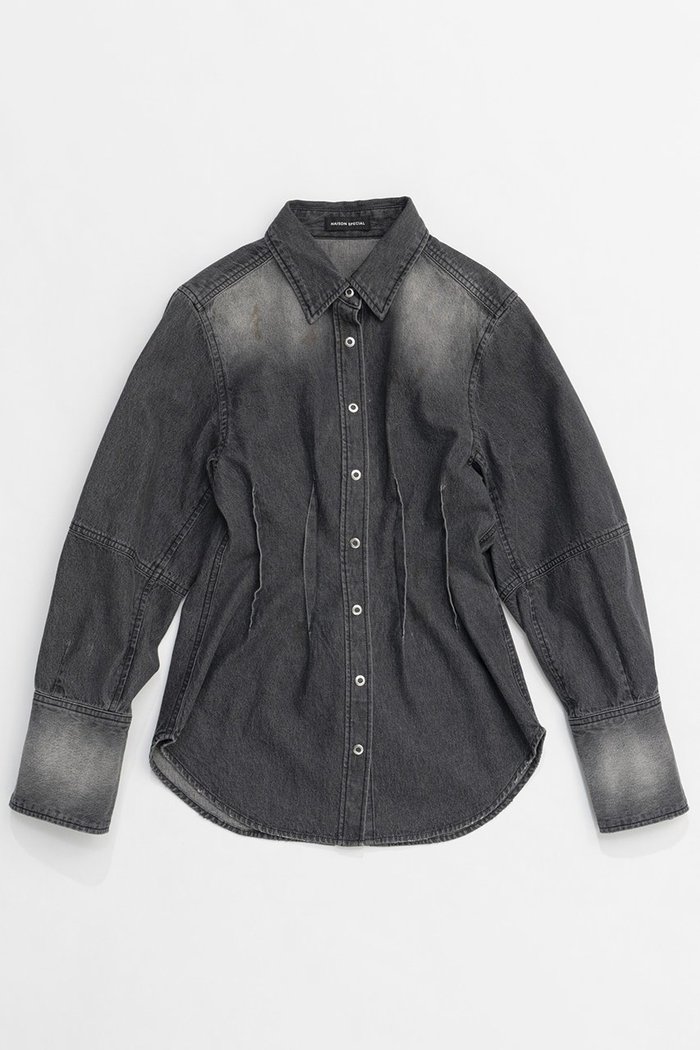 【メゾンスペシャル/MAISON SPECIAL】のWaist Sharp Denim Shirt/ウエストシャープデニムシャツ インテリア・キッズ・メンズ・レディースファッション・服の通販 founy(ファニー) https://founy.com/ ファッション Fashion レディースファッション WOMEN トップス・カットソー Tops/Tshirt シャツ/ブラウス Shirts/Blouses スタイリッシュ Stylish スリーブ Sleeve デニム Denim 定番 Standard フィット Fit フェミニン Feminine ロング Long |ID: prp329100004343799 ipo3291000000030316855
