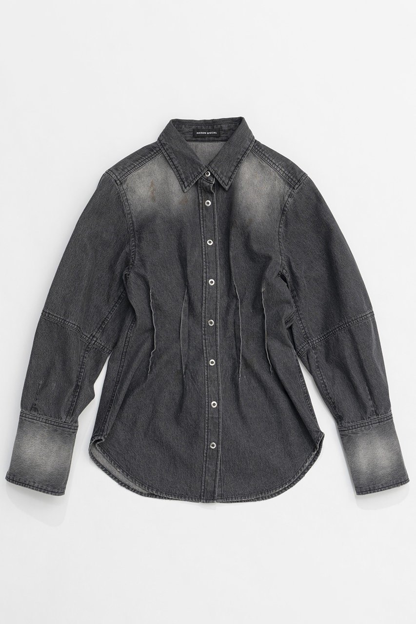 【メゾンスペシャル/MAISON SPECIAL】のWaist Sharp Denim Shirt/ウエストシャープデニムシャツ 人気、トレンドファッション・服の通販 founy(ファニー) 　ファッション　Fashion　レディースファッション　WOMEN　トップス・カットソー　Tops/Tshirt　シャツ/ブラウス　Shirts/Blouses　春　Spring　スタイリッシュ　Stylish　スリーブ　Sleeve　デニム　Denim　定番　Standard　フィット　Fit　フェミニン　Feminine　ロング　Long　S/S・春夏　Ss・Spring/Summer　夏　Summer　2025年　2025　2025春夏・S/S　Ss,Spring/Summer,2025　 other-1|ID: prp329100004343799 ipo3291000000030316855