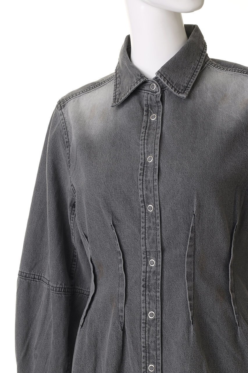 【メゾンスペシャル/MAISON SPECIAL】のWaist Sharp Denim Shirt/ウエストシャープデニムシャツ 人気、トレンドファッション・服の通販 founy(ファニー) 　ファッション　Fashion　レディースファッション　WOMEN　トップス・カットソー　Tops/Tshirt　シャツ/ブラウス　Shirts/Blouses　スタイリッシュ　Stylish　スリーブ　Sleeve　デニム　Denim　定番　Standard　フィット　Fit　フェミニン　Feminine　ロング　Long　再入荷　Restock/Back In Stock/Re Arrival　other-5|ID: prp329100004343799 ipo3291000000031353676
