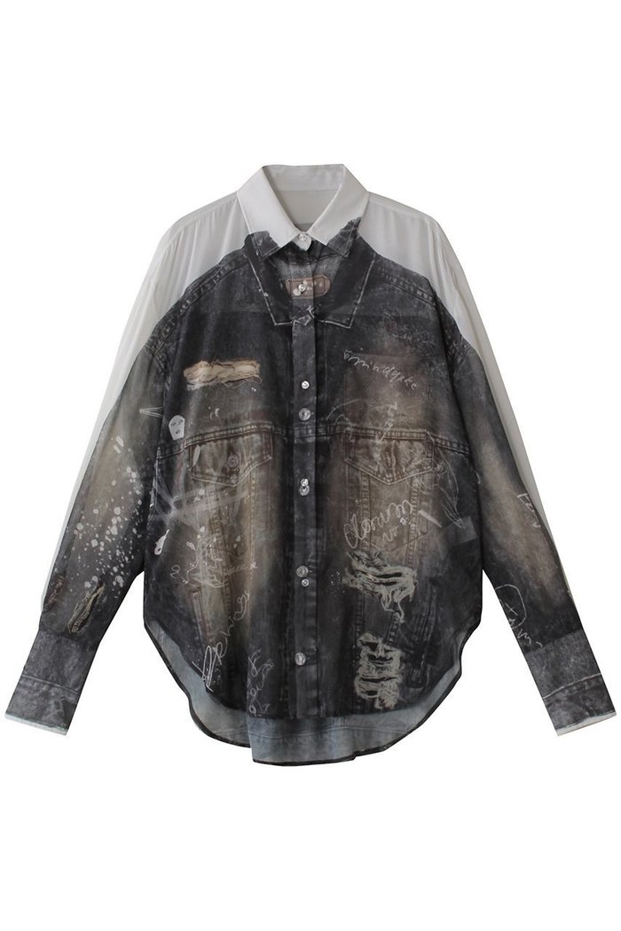 【メゾンスペシャル/MAISON SPECIAL】のDenim Print Shirt/デニムプリントシャツ インテリア・キッズ・メンズ・レディースファッション・服の通販 founy(ファニー) https://founy.com/ ファッション Fashion レディースファッション Fashion for Women トップス・カットソー Cut & Sew Tops シャツ・ブラウス・オフィスカジュアル Elegant Blouses & Button-Ups ロングTシャツ・Tシャツ Longline T-Shirts & Tees シフォン Chiffon, Lightweight Fabric シンプル Simple, Minimal スリーブ Sleeve, Long Sleeve / Short Sleeve デニム Denim, Jeans Material フォーマル Formal, Dressy ブルゾン Blouson, Bomber Jacket プリント Print, Printed Pattern ロング Long, Long-Length おすすめ Recommended / Our Picks |ID: prp329100004343800 ipo3291000000035063115