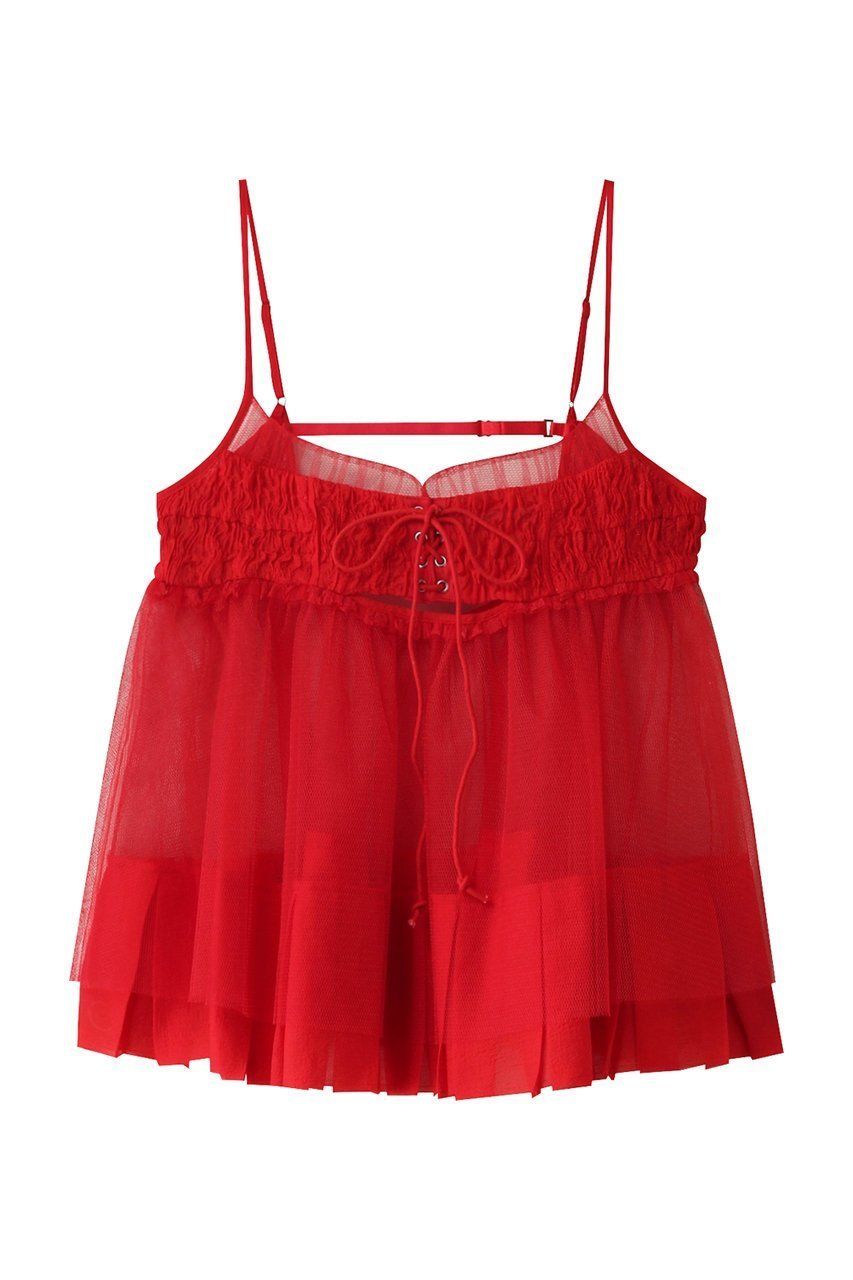 【メゾンスペシャル/MAISON SPECIAL】のSee-through Tulle Tunic/シースルーチュールチュニック インテリア・キッズ・メンズ・レディースファッション・服の通販 founy(ファニー) 　ファッション　Fashion　レディースファッション　Fashion for Women　ワンピース　Dresses　チュニック　Tunic Tops & Dresses　アンダー　Underwear Essentials　インナー　Innerwear　シアー　Sheer, See-Through　シャーリング　Shirring, Ruched　チュニック　Tunic, Long Top　チュール　Tulip, Tulip Motif　プリーツ　Pleats, Pleated　RED(レッド)|ID: prp329100004343805 ipo3291000000032880697