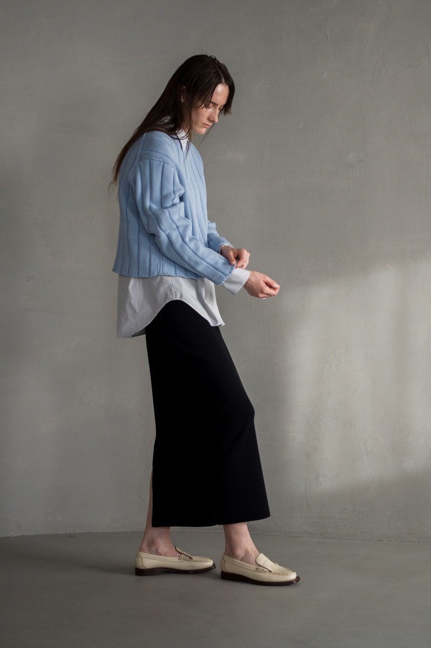 【エブール/ebure】のコットンシルク タイトニットスカート 人気、トレンドファッション・服の通販 founy(ファニー) 　ファッション　Fashion　レディースファッション　Ladies' Fashion Online　スカート　Skirt　おすすめ　Recommend　なめらか　Smooth　エアリー　Airy　シルク　Silk　ストレッチ　Stretch　ストレート　Straight　スリット　Slit　センター　Center　フラット　Flat　再入荷　Restock/Back In Stock/Re Arrival　吸水　Water Absorption　other-6|ID: prp329100004343814 ipo3291000000032630065