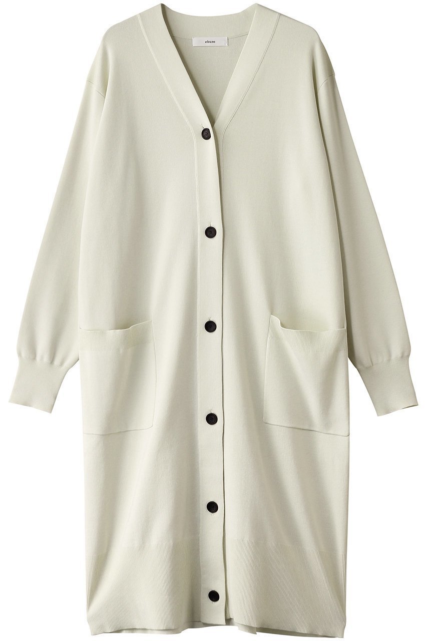 【エブール/ebure】のコットンシルク Vネックロングニットカーディガン インテリア・キッズ・メンズ・レディースファッション・服の通販 founy(ファニー) 　ファッション　Fashion　レディースファッション　Fashion for Women　トップス・カットソー　Cut & Sew Tops　ニット　Knit Tops & Sweaters　カーディガン・羽織り　Layered Style Cardigans　Vネックトップス　V-Neck Tops / V-Cut Neckline Shirts　なめらか　Smooth, Silky Texture　カーディガン　Cardigan, Knitwear　シルク　Silk, 100% Silk　ストレッチ　Stretch, Stretchy Fabric　ドロップ　Drop Shoulder, Dropped Style　ロング　Long, Long-Length　再入荷　Restock / Back in Stock　吸水　Absorbent, Quick-Dry　ライトグリーン|ID: prp329100004343815 ipo3291000000032955067