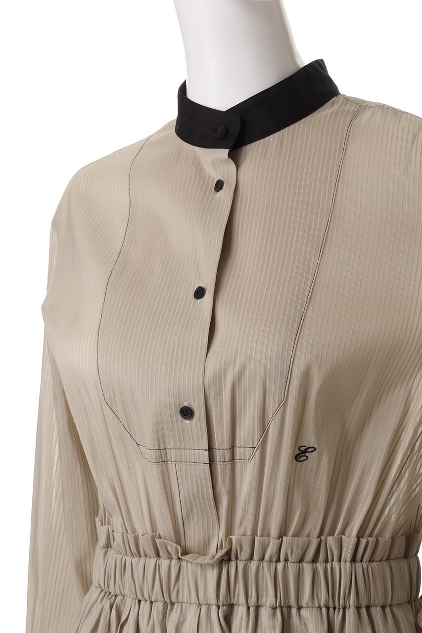 【エブール/ebure】のシルクコットンスルーストライプ ウエストゴムワンピース 人気、トレンドファッション・服の通販 founy(ファニー) 　ファッション　Fashion　レディースファッション　Fashion for Women　ワンピース　Dresses　チュニック　Tunic Tops & Dresses　オケージョン　Occasion Wear　サテン　Satin, Glossy Fabric　シルク　Silk, 100% Silk　チュニック　Tunic, Long Top　ボーダー　Border, Stripe　other-5|ID: prp329100004343820 ipo3291000000032883650