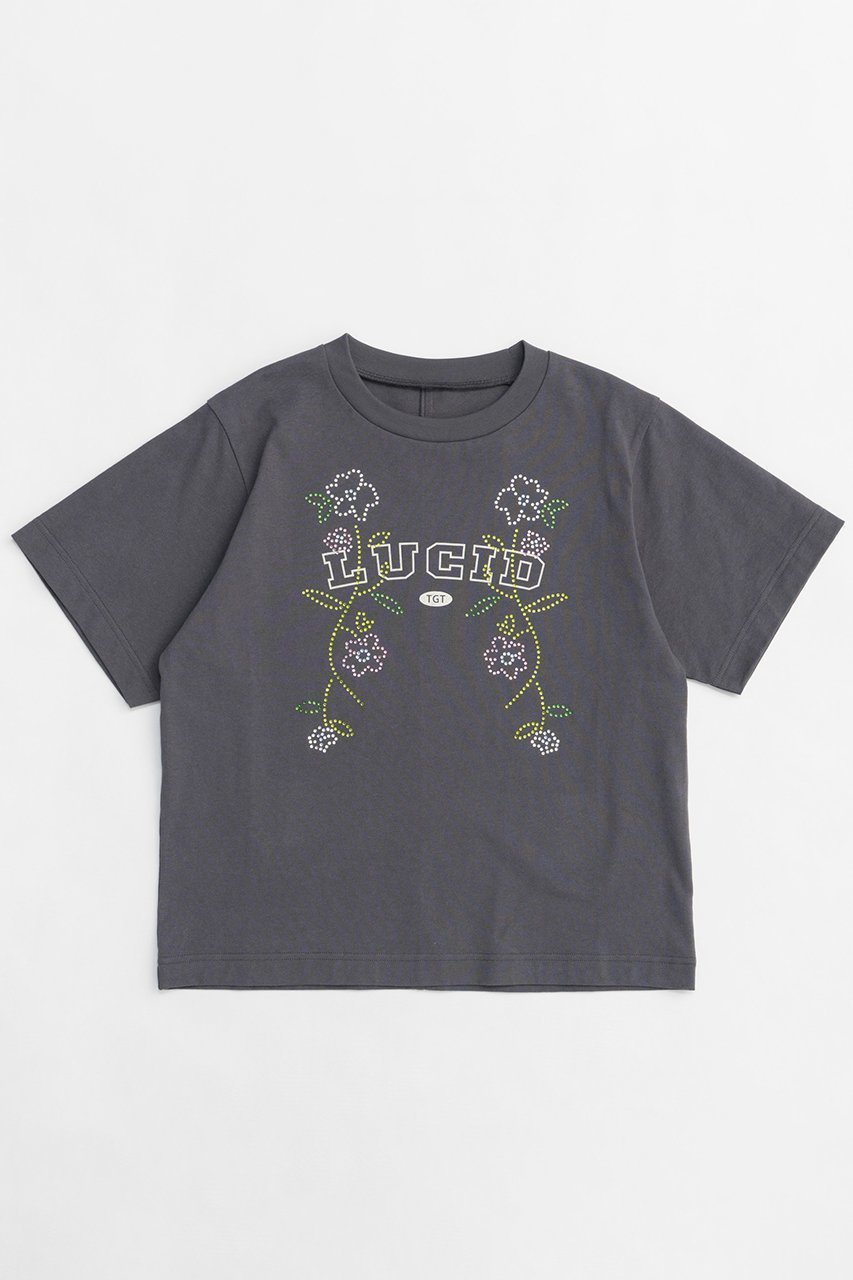 【メゾンスペシャル/MAISON SPECIAL】のLUCID Glitter Flower T-shirt/LUCIDキラキラフラワーTシャツ インテリア・キッズ・メンズ・レディースファッション・服の通販 founy(ファニー) 　ファッション　Fashion　レディースファッション　WOMEN　トップス・カットソー　Tops/Tshirt　シャツ/ブラウス　Shirts/Blouses　ロング / Tシャツ　T-Shirts　カットソー　Cut and Sewn　2025年　2025　2025春夏・S/S　Ss,Spring/Summer,2025　カットソー　Cut And Sew　ショート　Short　ストーン　Stone　スリーブ　Sleeve　フラワー　Flower　プリント　Print　ロング　Long　半袖　Short Sleeve　夏　Summer　春　Spring　S/S・春夏　Ss・Spring/Summer　C.GRY(チャコールグレー)|ID: prp329100004343823 ipo3291000000030316938