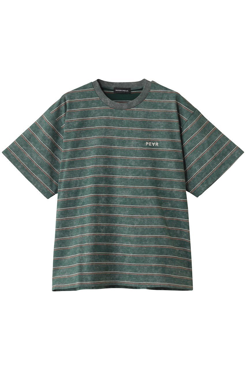 【メゾンスペシャル/MAISON SPECIAL】のBack Numbering Border T-shirt/バックナンバリングボーダーTシャツ インテリア・キッズ・メンズ・レディースファッション・服の通販 founy(ファニー) 　ファッション　Fashion　レディースファッション　Fashion for Women　トップス・カットソー　Cut & Sew Tops　シャツ・ブラウス・オフィスカジュアル　Elegant Blouses & Button-Ups　ロングTシャツ・Tシャツ　Longline T-Shirts & Tees　カットソー・ベーシックTシャツ　Cut-and-Sewn Tops / Stretch Tees & Basics　ショート　Short, Short Length　スリーブ　Sleeve, Long Sleeve / Short Sleeve　プリント　Print, Printed Pattern　ボーダー　Border, Stripe　ヴィンテージ　Vintage Style　夏　Summer　春　Spring　GRN(グリーン)|ID: prp329100004343825 ipo3291000000032867507