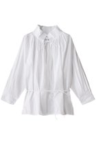 【マーレット/MERLETTE】のSHORE プリーツネックブラウス 人気、トレンドファッション・服の通販 founy(ファニー) ファッション Fashion レディースファッション Fashion for Women トップス・カットソー Cut & Sew Tops シャツ・ブラウス・オフィスカジュアル Elegant Blouses & Button-Ups シンプル Simple, Minimal スリーブ Sleeve, Long Sleeve / Short Sleeve プリーツ Pleats, Pleated リボン Ribbon, Bow ロング Long, Long-Length エレガント 上品 Elegant thumbnail ホワイト|ID: prp329100004343829 ipo3291000000032874779