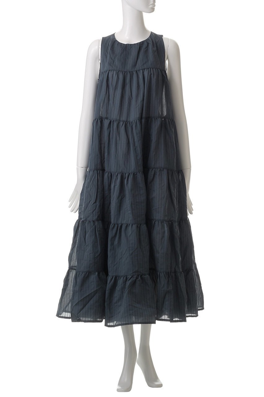 【マーレット/MERLETTE】のCRON STRIPE ハイネックアンクル丈ティアードドレス 人気、トレンドファッション・服の通販 founy(ファニー) 　ファッション　Fashion　レディースファッション　Ladies' Fashion Online　ワンピース　Dress　ドレス　Party Dresses　チュニック　Tunic　アンクル　Uncle　サンダル　Sandals　スニーカー　Sneakers　ダウン　Down　チュニック　Tunic　ドレス　Dress　ハイネック　High Neck　パーティ　Party　再入荷　Restock/Back In Stock/Re Arrival　夏　Summer　春　Spring　S/S・春夏　Ss・Spring/Summer　other-2|ID: prp329100004343831 ipo3291000000032648187