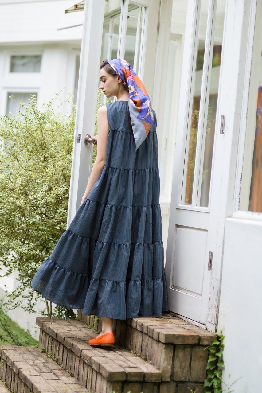 【マーレット/MERLETTE】のCRON STRIPE ハイネックアンクル丈ティアードドレス 人気、トレンドファッション・服の通販 founy(ファニー) 　ファッション　Fashion　レディースファッション　Ladies' Fashion Online　ワンピース　Dress　ドレス　Party Dresses　チュニック　Tunic　アンクル　Uncle　サンダル　Sandals　スニーカー　Sneakers　ダウン　Down　チュニック　Tunic　ドレス　Dress　ハイネック　High Neck　パーティ　Party　再入荷　Restock/Back In Stock/Re Arrival　夏　Summer　春　Spring　S/S・春夏　Ss・Spring/Summer　other-8|ID: prp329100004343831 ipo3291000000032648193