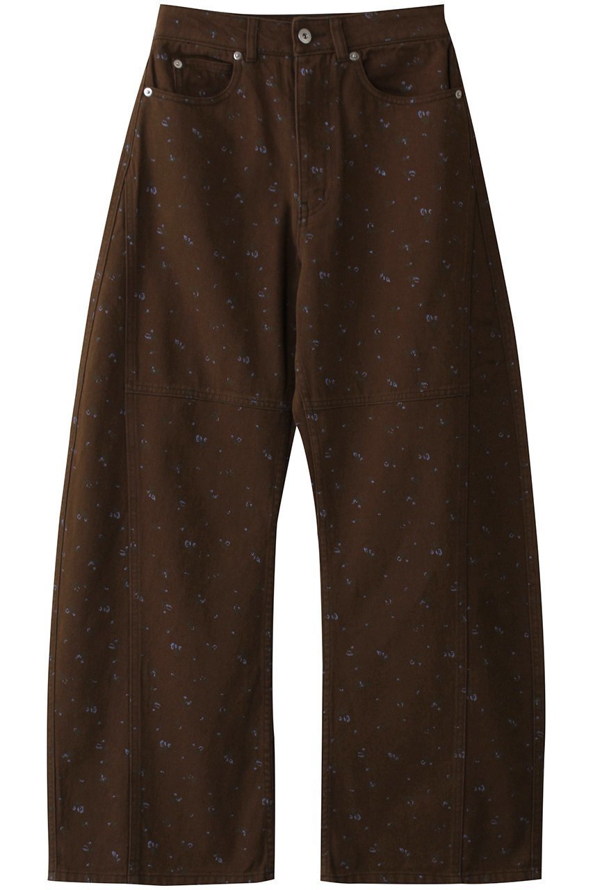 【メゾンスペシャル/MAISON SPECIAL】のSmall Floral Pattern Curve Silhouette Pants/スモールフラワーパターンカーブパンツ インテリア・キッズ・メンズ・レディースファッション・服の通販 founy(ファニー) 　ファッション　Fashion　レディースファッション　Fashion for Women　パンツ　Pants & Trousers　セットアップ　Set-Up, Coordinated Outfit　トレンド　Trend, Trending Now　ブルゾン　Blouson, Bomber Jacket　プリント　Print, Printed Pattern　無地　Plain, Solid Color　BRN(ブラウン)|ID: prp329100004343833 ipo3291000000032910491