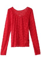 【メゾンスペシャル/MAISON SPECIAL】のFringe Lace Crew Neck Tops/フリンジレースクルートップス RED(レッド)|ID: prp329100004343837 ipo3291000000036149079