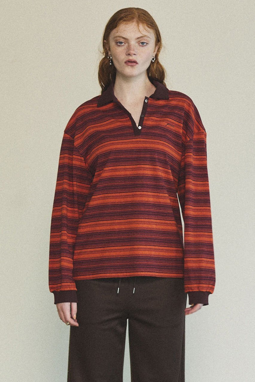 【メゾンスペシャル/MAISON SPECIAL】のBorder Polo Shirt/ボーダーポロシャツ 人気、トレンドファッション・服の通販 founy(ファニー) 　ファッション　Fashion　レディースファッション　WOMEN　トップス・カットソー　Tops/Tshirt　シャツ/ブラウス　Shirts/Blouses　ロング / Tシャツ　T-Shirts　ポロシャツ　Polo Shirts　カットソー　Cut and Sewn　おすすめ　Recommend　スリーブ　Sleeve　デニム　Denim　ボーダー　Border　ポロシャツ　Polo Shirt　ロング　Long　ワンポイント　One Point　other-8|ID: prp329100004343838 ipo3291000000031354152
