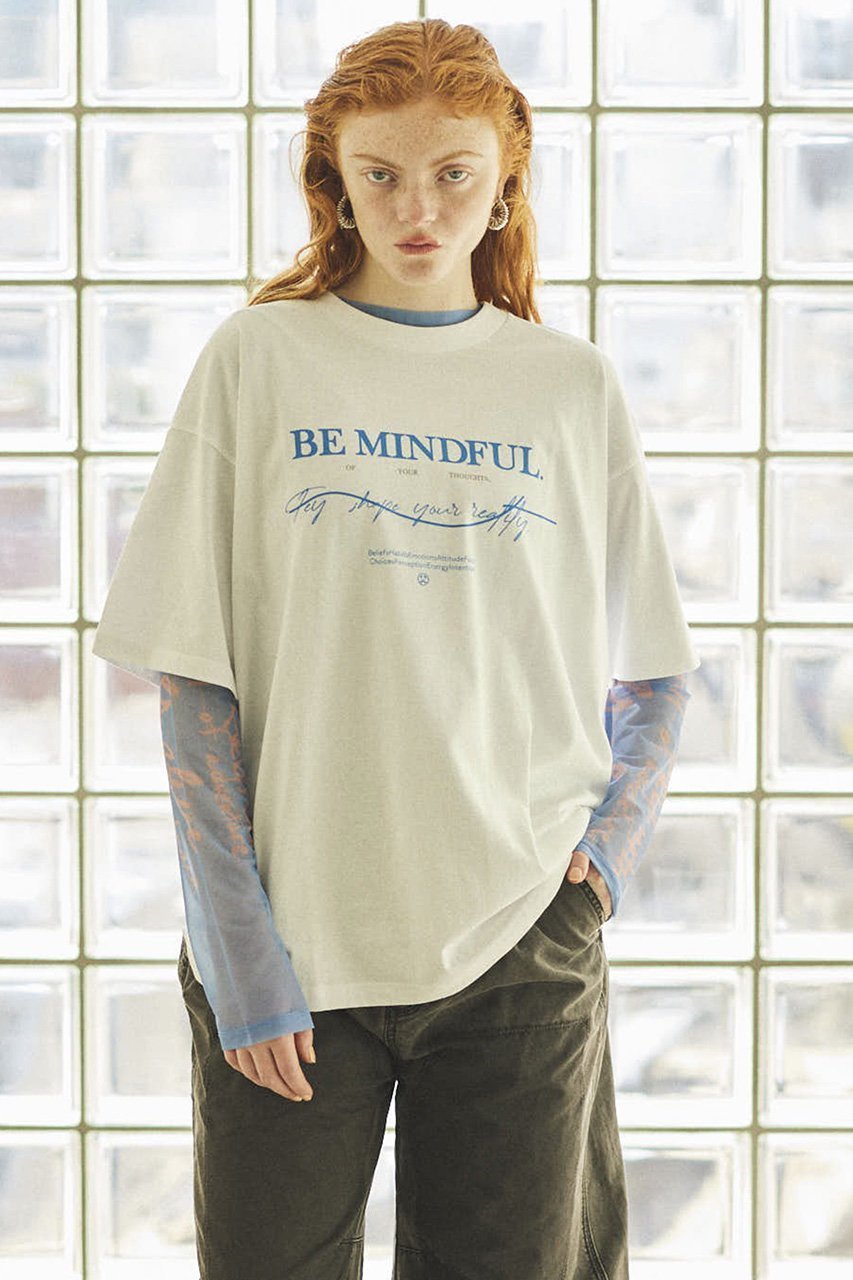 【メゾンスペシャル/MAISON SPECIAL】のBE MINDFUL Logo T-shirt/BE MINDFULロゴTシャツ 人気、トレンドファッション・服の通販 founy(ファニー) 　ファッション　Fashion　レディースファッション　Fashion for Women　トップス・カットソー　Cut & Sew Tops　シャツ・ブラウス・オフィスカジュアル　Elegant Blouses & Button-Ups　ロングTシャツ・Tシャツ　Longline T-Shirts & Tees　カットソー・ベーシックTシャツ　Cut-and-Sewn Tops / Stretch Tees & Basics　ショート　Short, Short Length　スリーブ　Sleeve, Long Sleeve / Short Sleeve　ティアードスカート　Tiered Skirt, Flounced Skirt　定番　Standard, Basic Item　人気　Popular, Best Seller　レース　Lace, Lace Fabric　おすすめ　Recommended / Our Picks　other-3|ID: prp329100004343841 ipo3291000000032850731