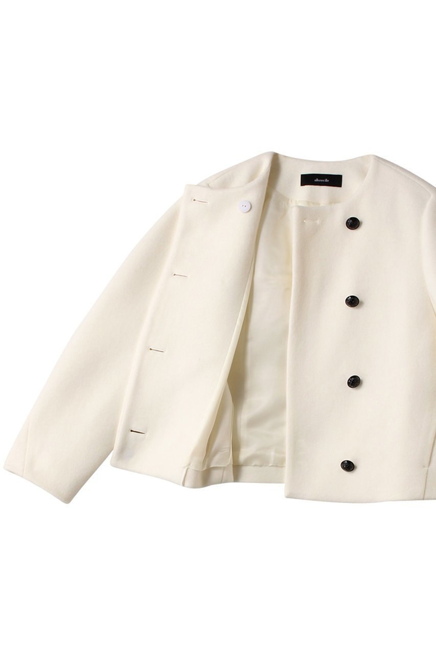 【アルアバイル/allureville】のダブルビーバーノーカラージャケット 人気、トレンドファッション・服の通販 founy(ファニー) 　ファッション　Fashion　レディースファッション　WOMEN　アウター　Coat Outerwear　ジャケット　Jackets　ノーカラージャケット　No Collar Leather Jackets　コンパクト　Compact　シンプル　Simple　ジャケット　Jacket　再入荷　Restock/Back In Stock/Re Arrival　other-6|ID: prp329100004343850 ipo3291000000031354277