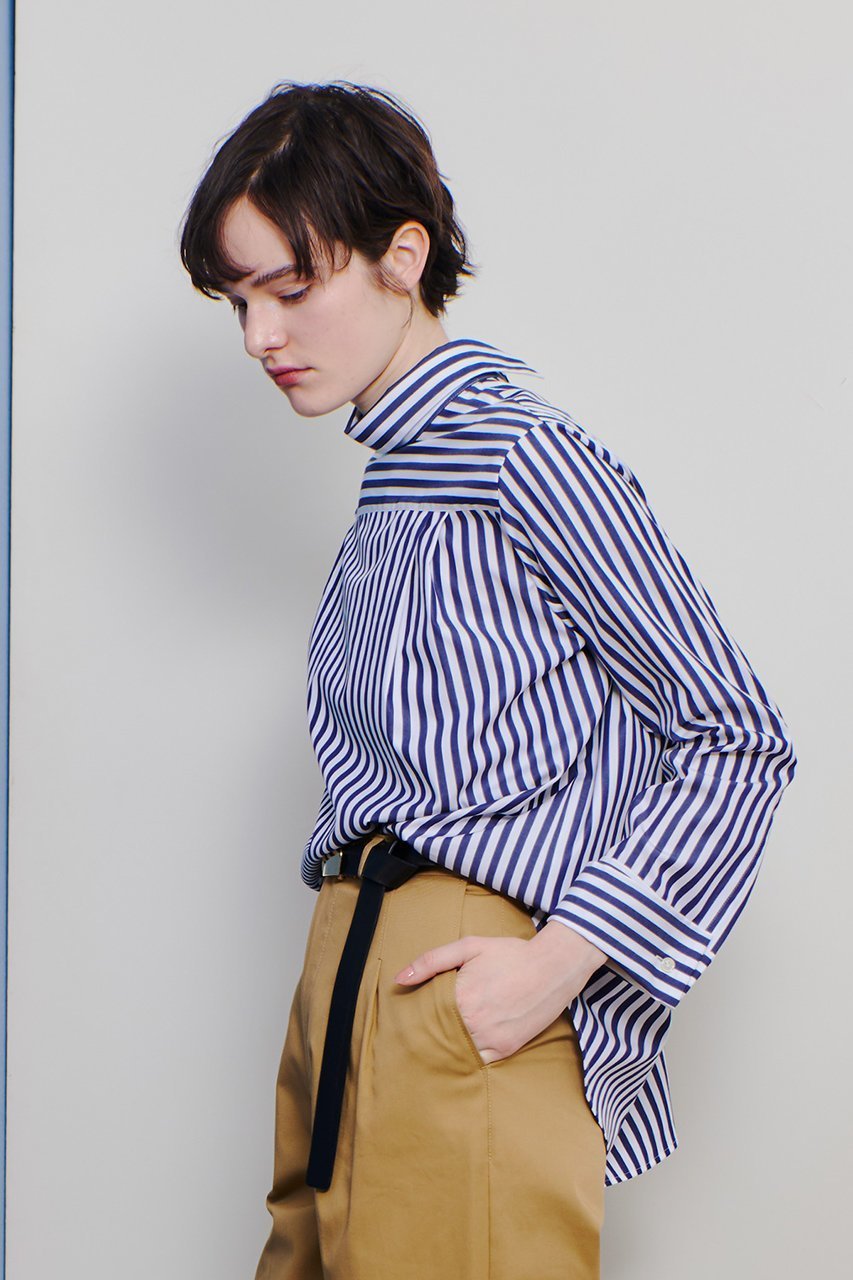 【アルアバイル/allureville】のストライプロールネックPO/シャツ 人気、トレンドファッション・服の通販 founy(ファニー) 　ファッション　Fashion　レディースファッション　WOMEN　トップス・カットソー　Tops/Tshirt　シャツ/ブラウス　Shirts/Blouses　おすすめ　Recommend　カフス　Cuffs　クラシック　Classic　ジャケット　Jacket　スタイリッシュ　Stylish　スリーブ　Sleeve　ダブル　Double　モダン　Modern　ロング　Long　other-7|ID: prp329100004343853 ipo3291000000031354314