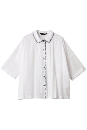 【ミズイロ インド/mizuiro ind】 blanket stitch wide shirt シャツ人気、トレンドファッション・服の通販 founy(ファニー) ファッション Fashion レディースファッション WOMEN トップス・カットソー Tops/Tshirt シャツ/ブラウス Shirts/Blouses 2025年 2025 2025春夏・S/S Ss,Spring/Summer,2025 ショート Short シンプル Simple スリーブ Sleeve ハンド Hand ブランケット Blanket 夏 Summer 春 Spring S/S・春夏 Ss・Spring/Summer |ID:prp329100004343856