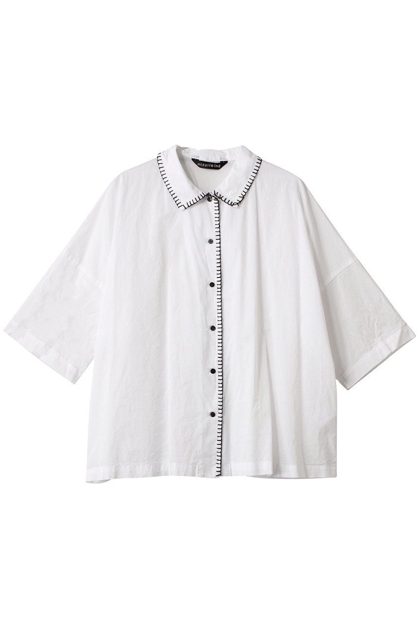 【ミズイロ インド/mizuiro ind】のblanket stitch wide shirt シャツ 人気、トレンドファッション・服の通販 founy(ファニー) 　ファッション　Fashion　レディースファッション　WOMEN　トップス・カットソー　Tops/Tshirt　シャツ/ブラウス　Shirts/Blouses　2025年　2025　2025春夏・S/S　Ss,Spring/Summer,2025　ショート　Short　シンプル　Simple　スリーブ　Sleeve　ハンド　Hand　ブランケット　Blanket　夏　Summer　春　Spring　S/S・春夏　Ss・Spring/Summer　 other-1|ID: prp329100004343856 ipo3291000000030317048