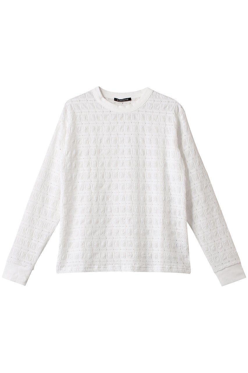 【ミズイロ インド/mizuiro ind】のsheer pattern long T Tシャツ インテリア・キッズ・メンズ・レディースファッション・服の通販 founy(ファニー) 　ファッション　Fashion　レディースファッション　Fashion for Women　トップス・カットソー　Cut & Sew Tops　シャツ・ブラウス・オフィスカジュアル　Elegant Blouses & Button-Ups　ロングTシャツ・Tシャツ　Longline T-Shirts & Tees　カットソー・ベーシックTシャツ　Cut-and-Sewn Tops / Stretch Tees & Basics　アイレット　Eyelet Lace　シアー　Sheer, See-Through　スリーブ　Sleeve, Long Sleeve / Short Sleeve　ロング　Long, Long-Length　エレガント 上品　Elegant　off white|ID: prp329100004343857 ipo3291000000032884598