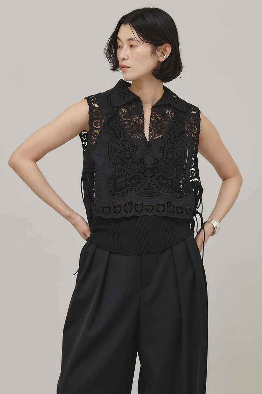 【カレンソロジー/Curensology】のエンブロイダリーブラウス 人気、トレンドファッション・服の通販 founy(ファニー) 　ファッション　Fashion　レディースファッション　Fashion for Women　トップス・カットソー　Cut & Sew Tops　キャミソール&ノースリーブ　Camisoles & Sleeveless Tops　シャツ・ブラウス・オフィスカジュアル　Elegant Blouses & Button-Ups　インド　Indian Textile　サマー　Summer, Summer Style　ノースリーブ　Sleeveless, No-Sleeve　ベスト　Vest, Waistcoat　メッシュ　Mesh, Net Fabric　リボン　Ribbon, Bow　夏　Summer　other-3|ID: prp329100004343859 ipo3291000000035366555