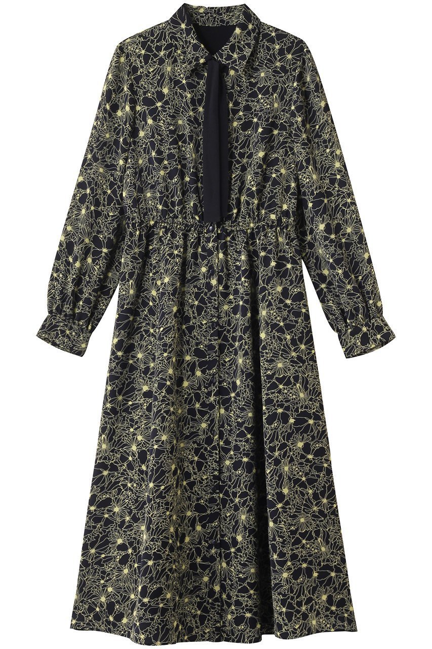 【アナイ/ANAYI】のドローイングフラワーPTシャツワンピース インテリア・キッズ・メンズ・レディースファッション・服の通販 founy(ファニー) 　ファッション　Fashion　レディースファッション　Fashion for Women　ワンピース　Dresses　シャツワンピース / 1枚で着映えコーデ　Shirt Dresses　チュニック　Tunic Tops & Dresses　エアリー　Airy Texture　サテン　Satin, Glossy Fabric　シアー　Sheer, See-Through　ジョーゼット　Georgette, Semi-Sheer Fabric　チュニック　Tunic, Long Top　パーティ　Party, Party Style　フラワー　Flower, Floral　ロング　Long, Long-Length　無地　Plain, Solid Color　ネイビー|ID: prp329100004343860 ipo3291000000032602677