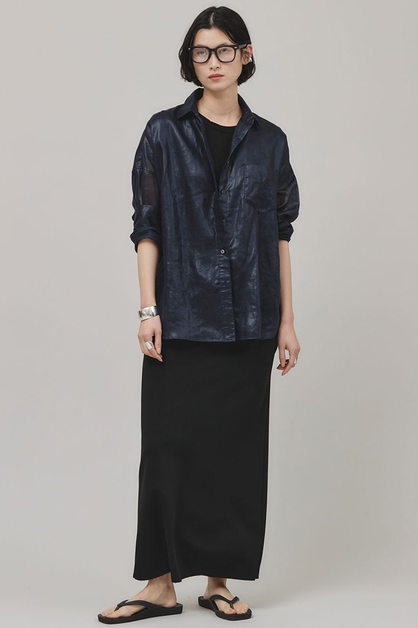 【カレンソロジー/Curensology】のシアーラスターシャツ 人気、トレンドファッション・服の通販 founy(ファニー) 　ファッション　Fashion　レディースファッション　Fashion for Women　トップス・カットソー　Cut & Sew Tops　シャツ・ブラウス・オフィスカジュアル　Elegant Blouses & Button-Ups　クラシック　Classic, Timeless Style　サテン　Satin, Glossy Fabric　シアー　Sheer, See-Through　スリーブ　Sleeve, Long Sleeve / Short Sleeve　フィット　Fit, Slim Fit　ベーシック　Basic, Essential　ポケット　Pocket, Pocket Detail　モダン　Modern, Contemporary　リネン　Linen, Linen Fabric　リラックス　Relax, Relaxed Fit　ロング　Long, Long-Length　エレガント 上品　Elegant　再入荷　Restock / Back in Stock　夏　Summer　other-5|ID: prp329100004343866 ipo3291000000032613777