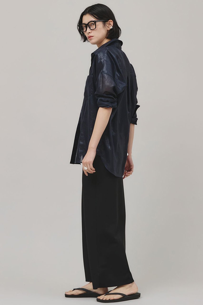 【カレンソロジー/Curensology】のシアーラスターシャツ 人気、トレンドファッション・服の通販 founy(ファニー) 　ファッション　Fashion　レディースファッション　Fashion for Women　トップス・カットソー　Cut & Sew Tops　シャツ・ブラウス・オフィスカジュアル　Elegant Blouses & Button-Ups　クラシック　Classic, Timeless Style　サテン　Satin, Glossy Fabric　シアー　Sheer, See-Through　スリーブ　Sleeve, Long Sleeve / Short Sleeve　フィット　Fit, Slim Fit　ベーシック　Basic, Essential　ポケット　Pocket, Pocket Detail　モダン　Modern, Contemporary　リネン　Linen, Linen Fabric　リラックス　Relax, Relaxed Fit　ロング　Long, Long-Length　エレガント 上品　Elegant　再入荷　Restock / Back in Stock　夏　Summer　other-7|ID: prp329100004343866 ipo3291000000032613779