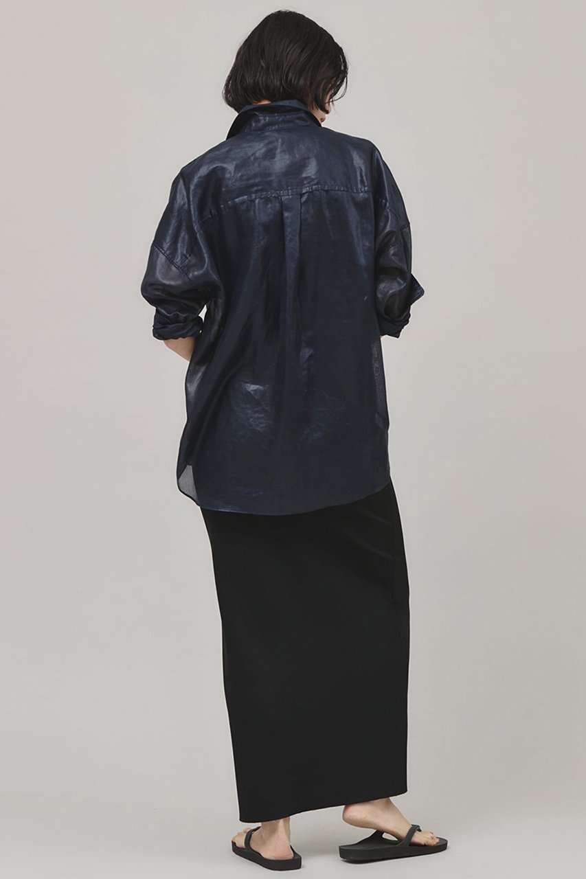 【カレンソロジー/Curensology】のシアーラスターシャツ 人気、トレンドファッション・服の通販 founy(ファニー) 　ファッション　Fashion　レディースファッション　Fashion for Women　トップス・カットソー　Cut & Sew Tops　シャツ・ブラウス・オフィスカジュアル　Elegant Blouses & Button-Ups　クラシック　Classic, Timeless Style　サテン　Satin, Glossy Fabric　シアー　Sheer, See-Through　スリーブ　Sleeve, Long Sleeve / Short Sleeve　フィット　Fit, Slim Fit　ベーシック　Basic, Essential　ポケット　Pocket, Pocket Detail　モダン　Modern, Contemporary　リネン　Linen, Linen Fabric　リラックス　Relax, Relaxed Fit　ロング　Long, Long-Length　エレガント 上品　Elegant　再入荷　Restock / Back in Stock　夏　Summer　other-8|ID: prp329100004343866 ipo3291000000032613780