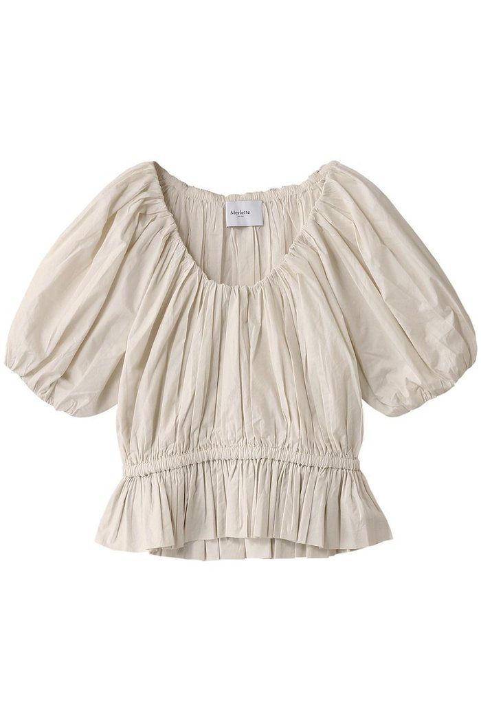 【マーレット/MERLETTE】のSILENE パフスリーブブラウス インテリア・キッズ・メンズ・レディースファッション・服の通販 founy(ファニー) https://founy.com/ ファッション Fashion レディースファッション Ladies' Fashion Online トップス・カットソー Tops/Tshirt シャツ/ブラウス Shirts/Blouses ショート Short スリーブ Sleeve デコルテ Decolletage デニム Denim フレア Flare |ID: prp329100004343870 ipo3291000000032648870