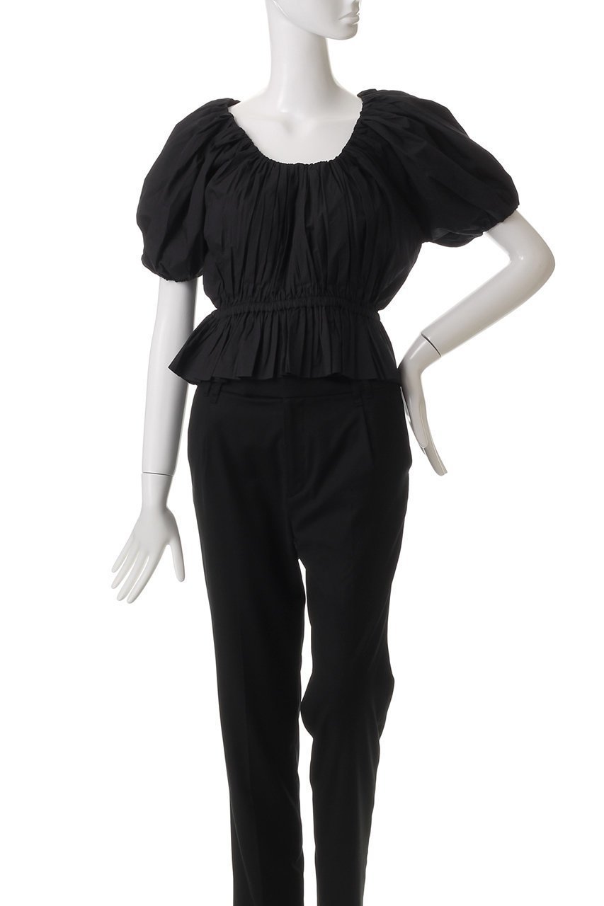 【マーレット/MERLETTE】のSILENE パフスリーブブラウス 人気、トレンドファッション・服の通販 founy(ファニー) 　ファッション　Fashion　レディースファッション　Fashion for Women　トップス・カットソー　Cut & Sew Tops　シャツ・ブラウス・オフィスカジュアル　Elegant Blouses & Button-Ups　ショート　Short, Short Length　スリーブ　Sleeve, Long Sleeve / Short Sleeve　デコルテ　Décolleté, Neckline　デニム　Denim, Jeans Material　フレア　Flare, Flared　other-2|ID: prp329100004343870 ipo3291000000032648873