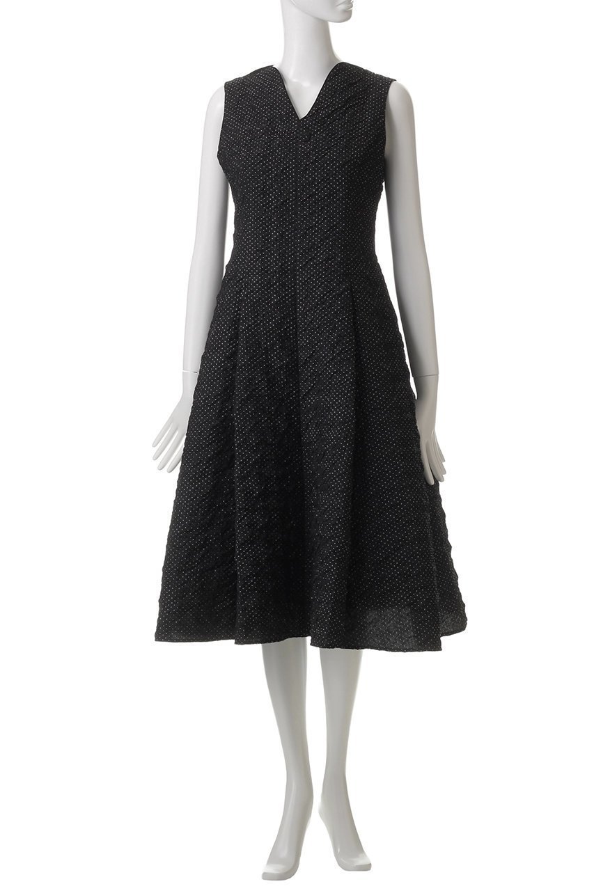 【アナイ/ANAYI】のドットJQデコルテスリットワンピース 人気、トレンドファッション・服の通販 founy(ファニー) 　ファッション　Fashion　レディースファッション　Fashion for Women　ワンピース　Dresses　チュニック　Tunic Tops & Dresses　おすすめ　Recommended / Our Picks　イタリア　Italy　ジャカード／ジャガード　Jacquard, Woven Pattern　スリット　Slit, Slit Detail　チュニック　Tunic, Long Top　デコルテ　Décolleté, Neckline　ドット　Polka Dot, Dot Pattern　パーティ　Party, Party Style　フレア　Flare, Flared　ロング　Long, Long-Length　再入荷　Restock / Back in Stock　other-2|ID: prp329100004343874 ipo3291000000035052798