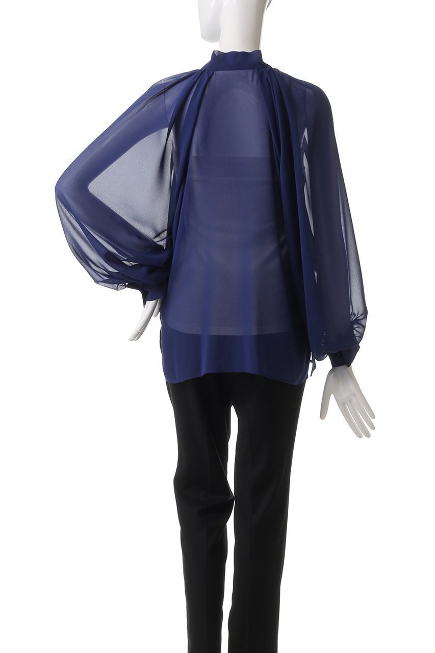 【ヒューエルミュージアム/hueLe Museum】の【hLM】シフォンボウタイブラウス 人気、トレンドファッション・服の通販 founy(ファニー) 　ファッション　Fashion　レディースファッション　Fashion for Women　トップス・カットソー　Cut & Sew Tops　シャツ・ブラウス・オフィスカジュアル　Elegant Blouses & Button-Ups　エレガント 上品　Elegant　スリーブ　Sleeve, Long Sleeve / Short Sleeve　ドレープ　Drape, Draping Fabric　ロング　Long, Long-Length　other-4|ID: prp329100004343875 ipo3291000000032880798