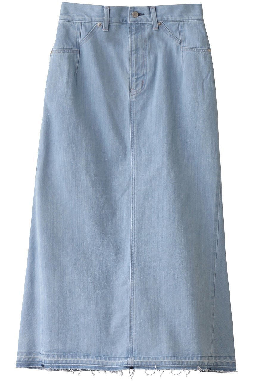 【ヒューエルミュージアム/hueLe Museum】の【STUMBLY】Denim Back Peplum Skirt インテリア・キッズ・メンズ・レディースファッション・服の通販 founy(ファニー) ファッション Fashion レディースファッション Fashion for Women スカート Skirts ロングスカート Long Skirts / Maxi & Midi Skirts デニム Denim, Jeans Material ペプラム Peplum, Flared Hem マーメイド Mermaid, Fishtail Silhouette ロング Long, Long-Length ブルー|ID: prp329100004343876 ipo3291000000035509207
