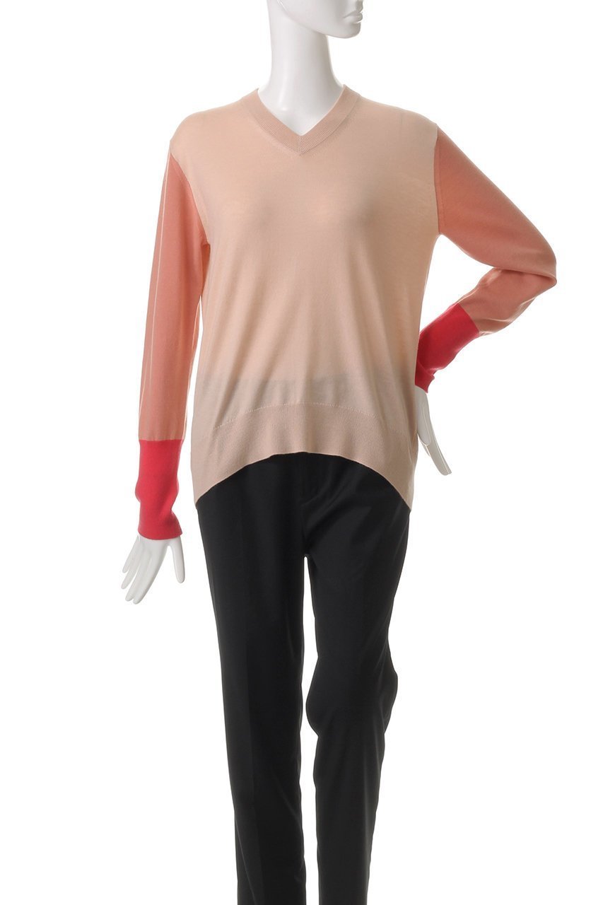 【ベイジ,/BEIGE,】のBURNET(バーネット)/カラーミックスVネックトップ 人気、トレンドファッション・服の通販 founy(ファニー) 　ファッション　Fashion　レディースファッション　Fashion for Women　トップス・カットソー　Cut & Sew Tops　ニット　Knit Tops & Sweaters　カジュアルプルオーバー・ニットトップス　Pullovers & Knit Tops / Casual Pullovers　Vネックトップス　V-Neck Tops / V-Cut Neckline Shirts　スリーブ　Sleeve, Long Sleeve / Short Sleeve　ベーシック　Basic, Essential　ミックス　Mix, Mixed Style　ロング　Long, Long-Length　other-2|ID: prp329100004343878 ipo3291000000032957141