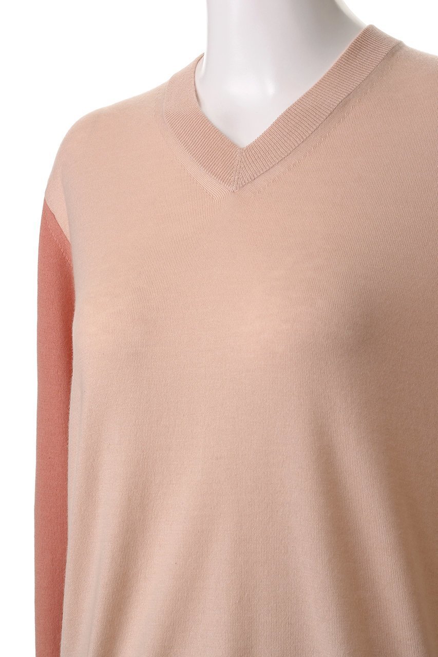 【ベイジ,/BEIGE,】のBURNET(バーネット)/カラーミックスVネックトップ 人気、トレンドファッション・服の通販 founy(ファニー) 　ファッション　Fashion　レディースファッション　Fashion for Women　トップス・カットソー　Cut & Sew Tops　ニット　Knit Tops & Sweaters　カジュアルプルオーバー・ニットトップス　Pullovers & Knit Tops / Casual Pullovers　Vネックトップス　V-Neck Tops / V-Cut Neckline Shirts　スリーブ　Sleeve, Long Sleeve / Short Sleeve　ベーシック　Basic, Essential　ミックス　Mix, Mixed Style　ロング　Long, Long-Length　other-5|ID: prp329100004343878 ipo3291000000032957158