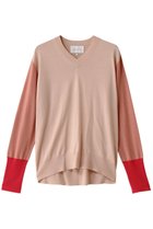 【ベイジ,/BEIGE,】のBURNET(バーネット)/カラーミックスVネックトップ Nude×Salmon×Pink|ID: prp329100004343878 ipo3291000000035066147