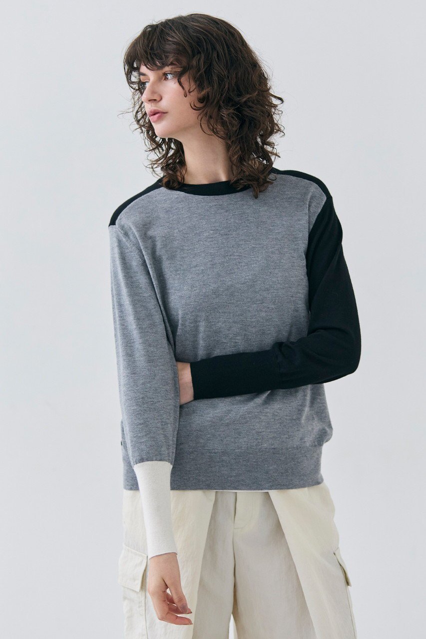 【ベイジ,/BEIGE,】のBURNET(バーネット)/カラーミックスクルーネックトップ 人気、トレンドファッション・服の通販 founy(ファニー) 　ファッション　Fashion　レディースファッション　Fashion for Women　トップス・カットソー　Cut & Sew Tops　ニット　Knit Tops & Sweaters　カジュアルプルオーバー・ニットトップス　Pullovers & Knit Tops / Casual Pullovers　ベーシック　Basic, Essential　other-7|ID: prp329100004343879 ipo3291000000032957214