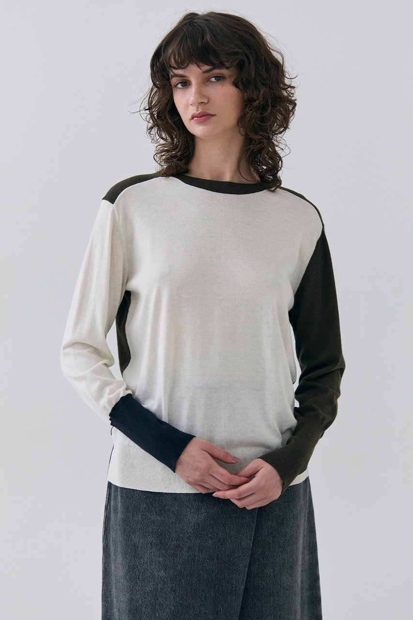 【ベイジ,/BEIGE,】のBURNET(バーネット)/カラーミックスクルーネックトップ 人気、トレンドファッション・服の通販 founy(ファニー) 　ファッション　Fashion　レディースファッション　Fashion for Women　トップス・カットソー　Cut & Sew Tops　ニット　Knit Tops & Sweaters　カジュアルプルオーバー・ニットトップス　Pullovers & Knit Tops / Casual Pullovers　ベーシック　Basic, Essential　other-7|ID: prp329100004343879 ipo3291000000035880514