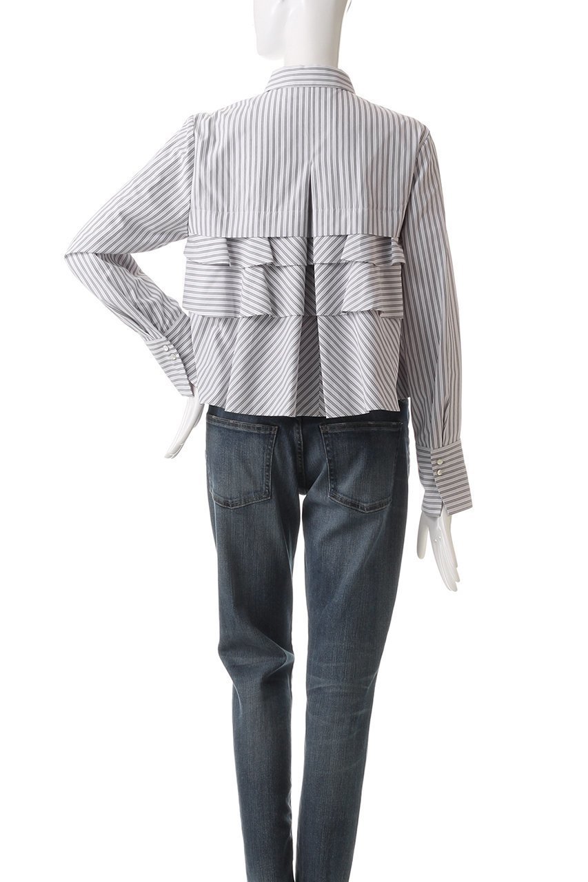 【マリリンムーン/MARILYN MOON】のレイヤードラッフルブラウス 人気、トレンドファッション・服の通販 founy(ファニー) 　ファッション　Fashion　レディースファッション　Fashion for Women　トップス・カットソー　Cut & Sew Tops　シャツ・ブラウス・オフィスカジュアル　Elegant Blouses & Button-Ups　おすすめ　Recommended / Our Picks　カフス　Cuff Design　コンパクト　Compact, Small Size　スリーブ　Sleeve, Long Sleeve / Short Sleeve　デニム　Denim, Jeans Material　バランス　Balance, Style Balance　フリル　Frill, Ruffle　フレア　Flare, Flared　ラッフル　Ruffle, Frill　ロング　Long, Long-Length　ワイド　Wide, Wide Fit　台形　A-Line, Trapezoid Shape　other-4|ID: prp329100004345050 ipo3291000000032863205