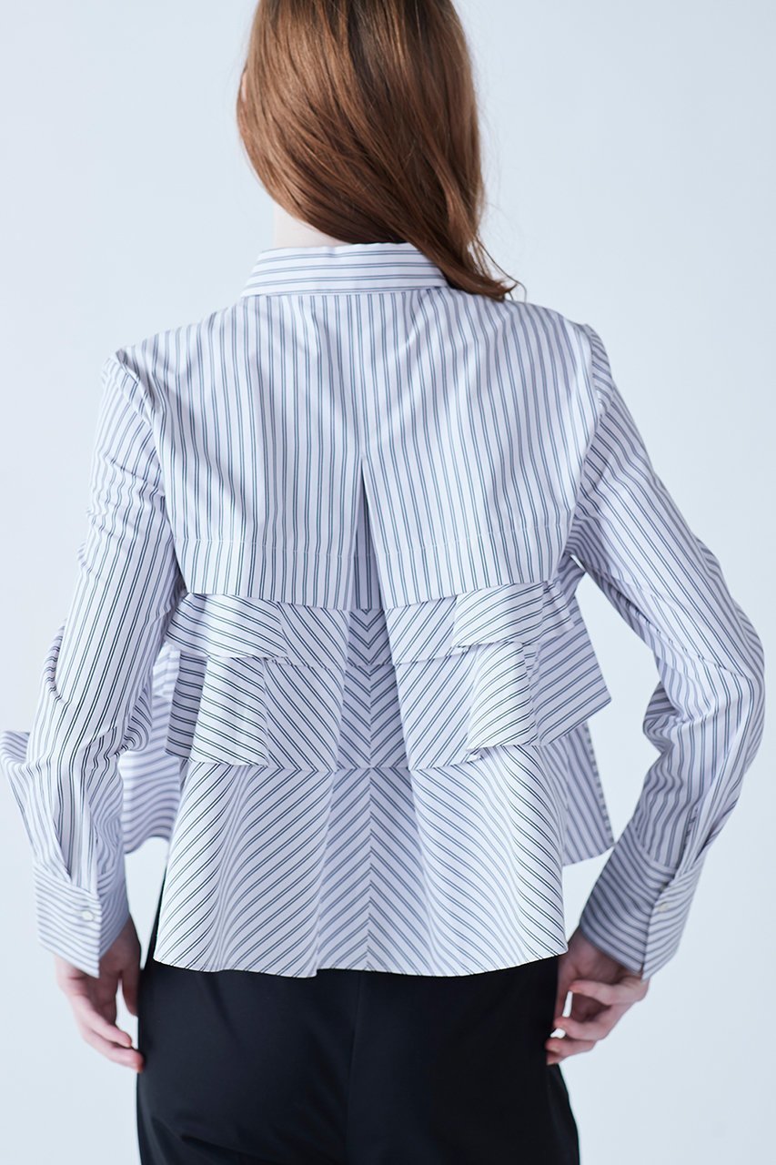 【マリリンムーン/MARILYN MOON】のレイヤードラッフルブラウス 人気、トレンドファッション・服の通販 founy(ファニー) 　ファッション　Fashion　レディースファッション　Fashion for Women　トップス・カットソー　Cut & Sew Tops　シャツ・ブラウス・オフィスカジュアル　Elegant Blouses & Button-Ups　おすすめ　Recommended / Our Picks　カフス　Cuff Design　コンパクト　Compact, Small Size　スリーブ　Sleeve, Long Sleeve / Short Sleeve　デニム　Denim, Jeans Material　バランス　Balance, Style Balance　フリル　Frill, Ruffle　フレア　Flare, Flared　ラッフル　Ruffle, Frill　ロング　Long, Long-Length　ワイド　Wide, Wide Fit　台形　A-Line, Trapezoid Shape　other-7|ID: prp329100004345050 ipo3291000000035739728