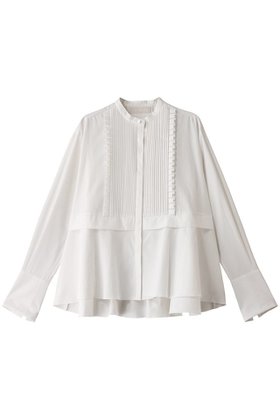 【マリリンムーン/MARILYN MOON】のタックフリルフレアシャツ 人気、トレンドファッション・服の通販 founy(ファニー) ファッション Fashion レディースファッション Fashion for Women トップス・カットソー Cut & Sew Tops シャツ・ブラウス・オフィスカジュアル Elegant Blouses & Button-Ups スタンド Stand Collar, Upright Stand スリーブ Sleeve, Long Sleeve / Short Sleeve デニム Denim, Jeans Material フリル Frill, Ruffle フレア Flare, Flared ロング Long, Long-Length 人気 Popular, Best Seller 台形 A-Line, Trapezoid Shape 夏 Summer 春 Spring S/S・春夏 SS, Spring/Summer, Warm Season |ID:prp329100004345051