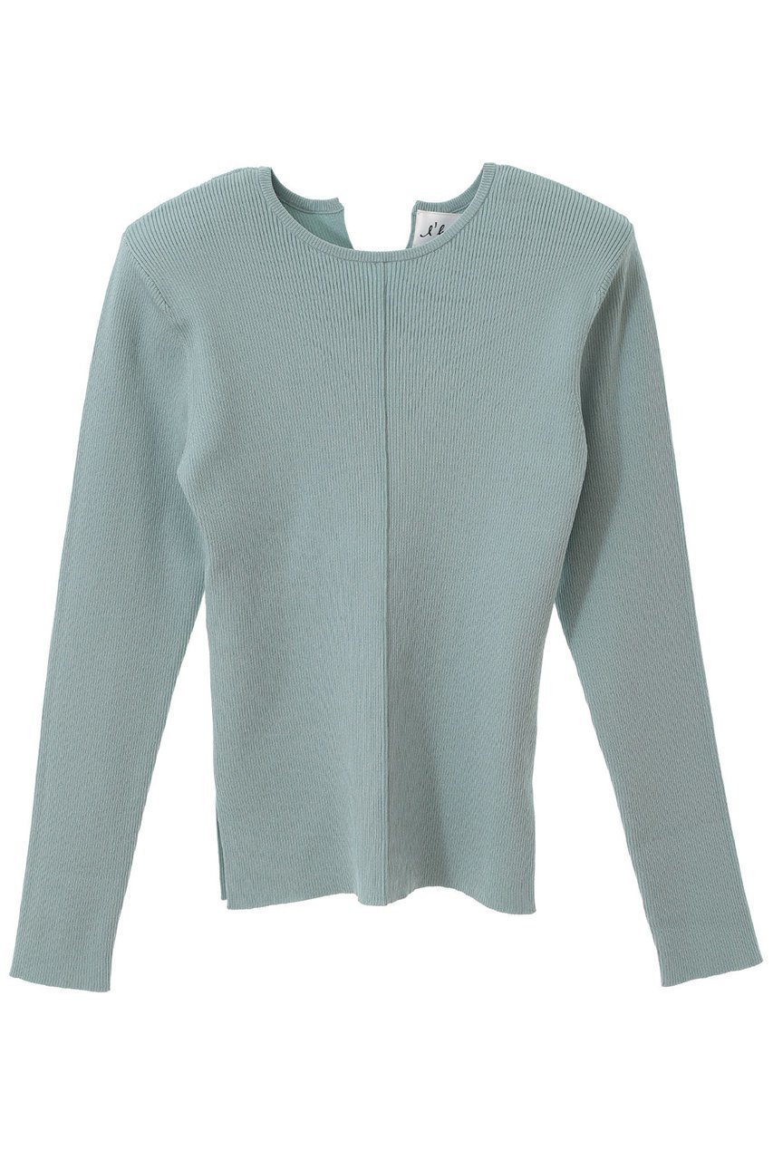 【マルティニーク/martinique】の【l heritage martinique】パワーショルダーリブプルオーバー インテリア・キッズ・メンズ・レディースファッション・服の通販 founy(ファニー) 　ファッション　Fashion　レディースファッション　Fashion for Women　トップス・カットソー　Cut & Sew Tops　ニット　Knit Tops & Sweaters　カジュアルプルオーバー・ニットトップス　Pullovers & Knit Tops / Casual Pullovers　ヴィンテージ　Vintage Style　今季　This Season, Current Season　シンプル　Simple, Minimal　スタンダード　Standard, Basic　スリット　Slit, Slit Detail　再入荷　Restock / Back in Stock　おすすめ　Recommended / Our Picks　ミント|ID: prp329100004345055 ipo3291000000035041257