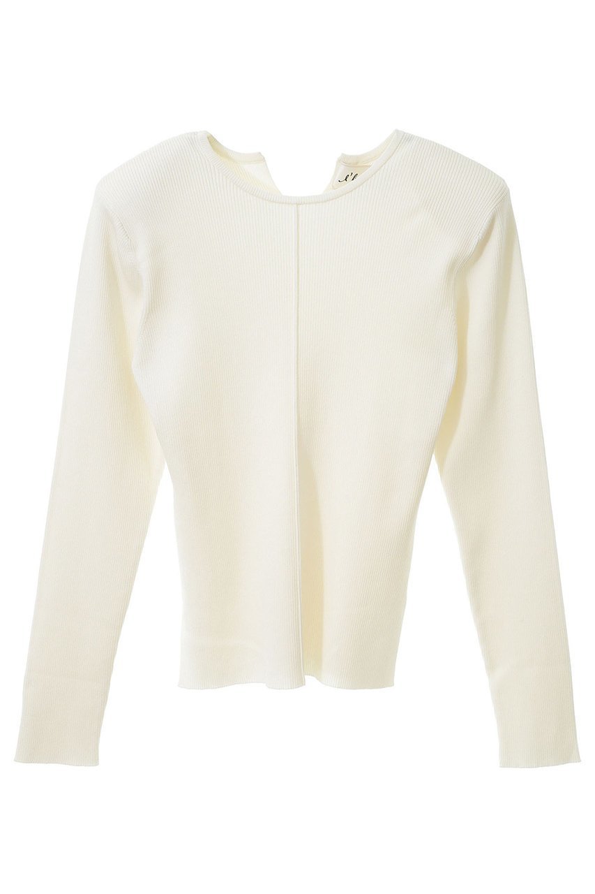 【マルティニーク/martinique】の【l heritage martinique】パワーショルダーリブプルオーバー インテリア・キッズ・メンズ・レディースファッション・服の通販 founy(ファニー) 　ファッション　Fashion　レディースファッション　Fashion for Women　トップス・カットソー　Cut & Sew Tops　ニット　Knit Tops & Sweaters　カジュアルプルオーバー・ニットトップス　Pullovers & Knit Tops / Casual Pullovers　ヴィンテージ　Vintage Style　今季　This Season, Current Season　シンプル　Simple, Minimal　スタンダード　Standard, Basic　スリット　Slit, Slit Detail　再入荷　Restock / Back in Stock　おすすめ　Recommended / Our Picks　オフホワイト|ID: prp329100004345055 ipo3291000000035041260