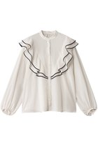 【マルティニーク/martinique】のバイカラーパイピングブラウス 人気、トレンドファッション・服の通販 founy(ファニー) ファッション Fashion レディースファッション Fashion for Women トップス・カットソー Cut & Sew Tops シャツ・ブラウス・オフィスカジュアル Elegant Blouses & Button-Ups スリーブ Sleeve, Long Sleeve / Short Sleeve トリミング Trimming, Decorative Edge マニッシュ Mannish, Boyish ロング Long, Long-Length エレガント 上品 Elegant 再入荷 Restock / Back in Stock thumbnail ホワイト|ID: prp329100004345060 ipo3291000000035041610