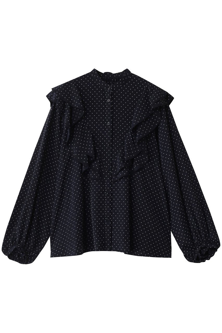 【マルティニーク/martinique】のバイカラーパイピングブラウス インテリア・キッズ・メンズ・レディースファッション・服の通販 founy(ファニー) 　ファッション　Fashion　レディースファッション　Fashion for Women　トップス・カットソー　Cut & Sew Tops　シャツ・ブラウス・オフィスカジュアル　Elegant Blouses & Button-Ups　スリーブ　Sleeve, Long Sleeve / Short Sleeve　トリミング　Trimming, Decorative Edge　マニッシュ　Mannish, Boyish　ロング　Long, Long-Length　エレガント 上品　Elegant　再入荷　Restock / Back in Stock　ネイビー|ID: prp329100004345060 ipo3291000000035041612